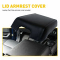 Leather Armrest Console Lid Cover for Ford F150 (2015–2019) Gray Stitch