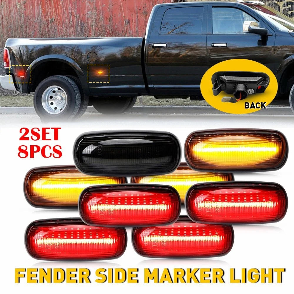 8PCS LED Side Marker Lights for Dodge RAM 2500HD 3500HD (2003–2009)