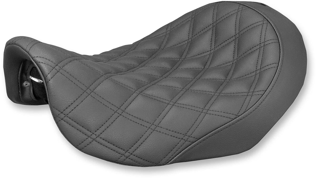 SADDLEMEN Renegade Solo Seat for Harley Dyna (2006–2017) - Lattice Stitched - Black