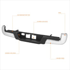 Polished Steel Rear Bumper Assembly for Toyota Tacoma (2016–2023)