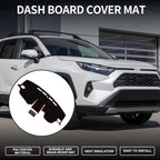 Dashboard Cover Mat for Toyota RAV4 (2019–2024) with Sticker Black Red