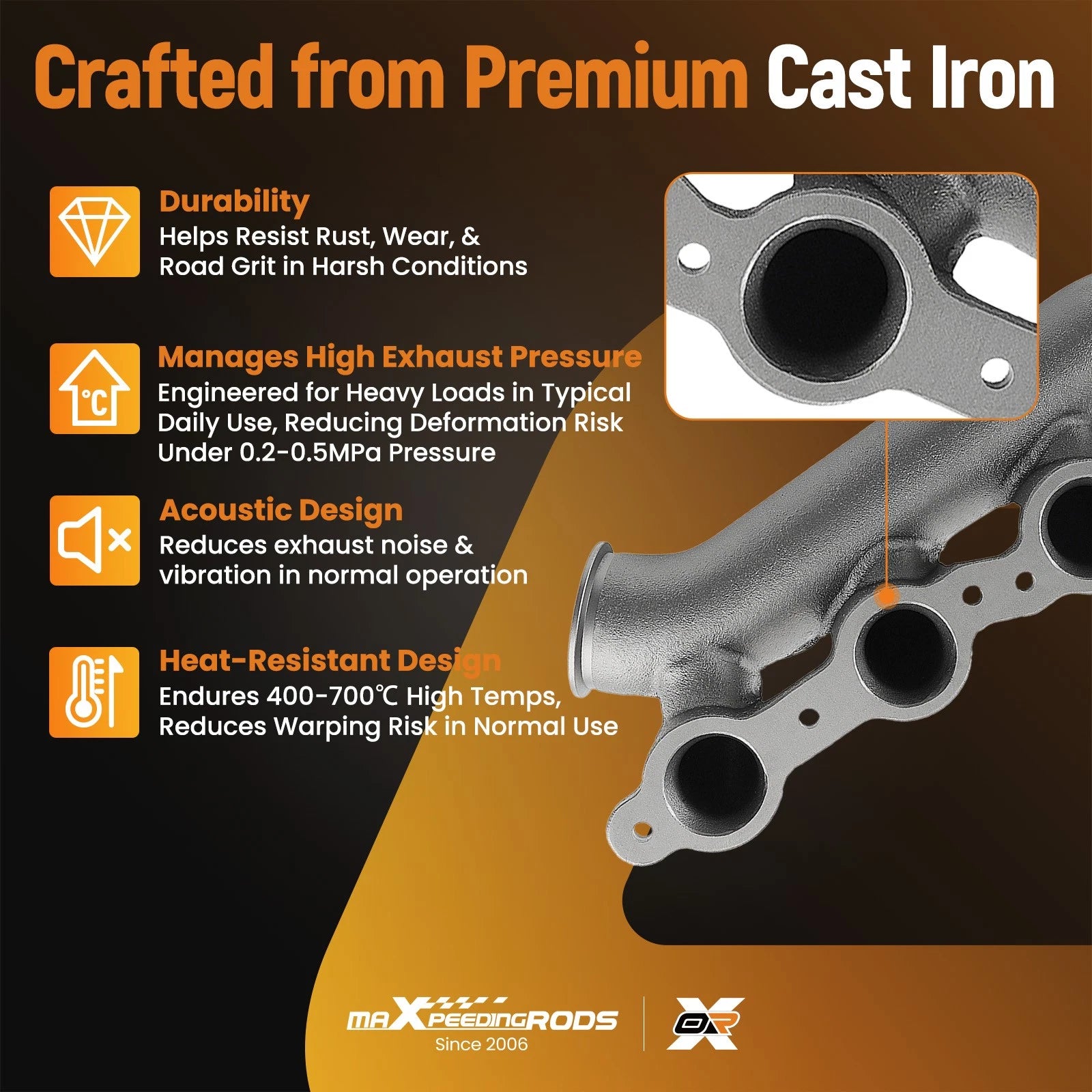 Cast Iron Turbo Manifold for Chevy Silverado/GMC Sierra 1500 (2007–2013)