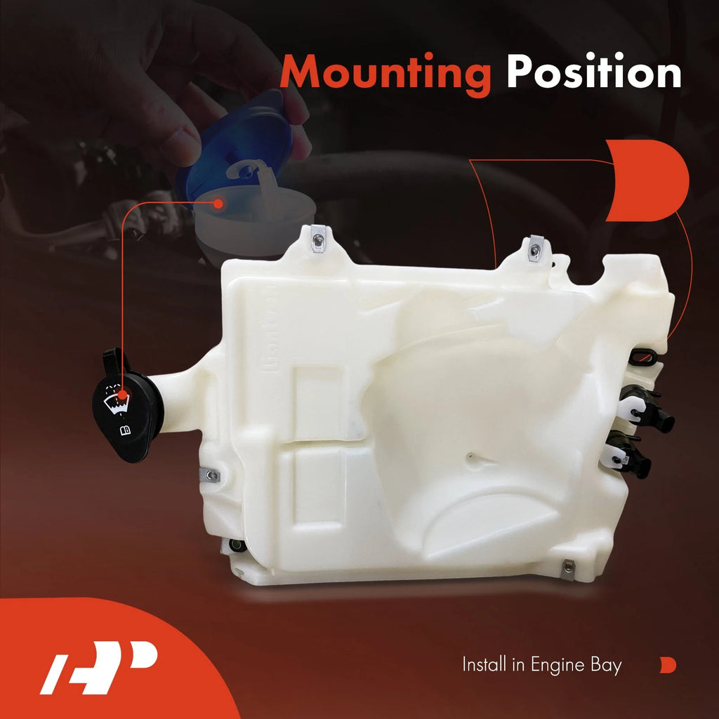 Windshield Washer Reservoir with Pump & Cap for Chevy
