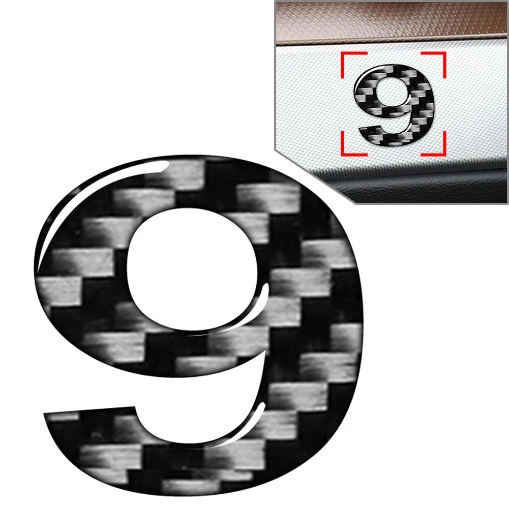 Carbon Black Door Wall Window Badge Emblem Decals for