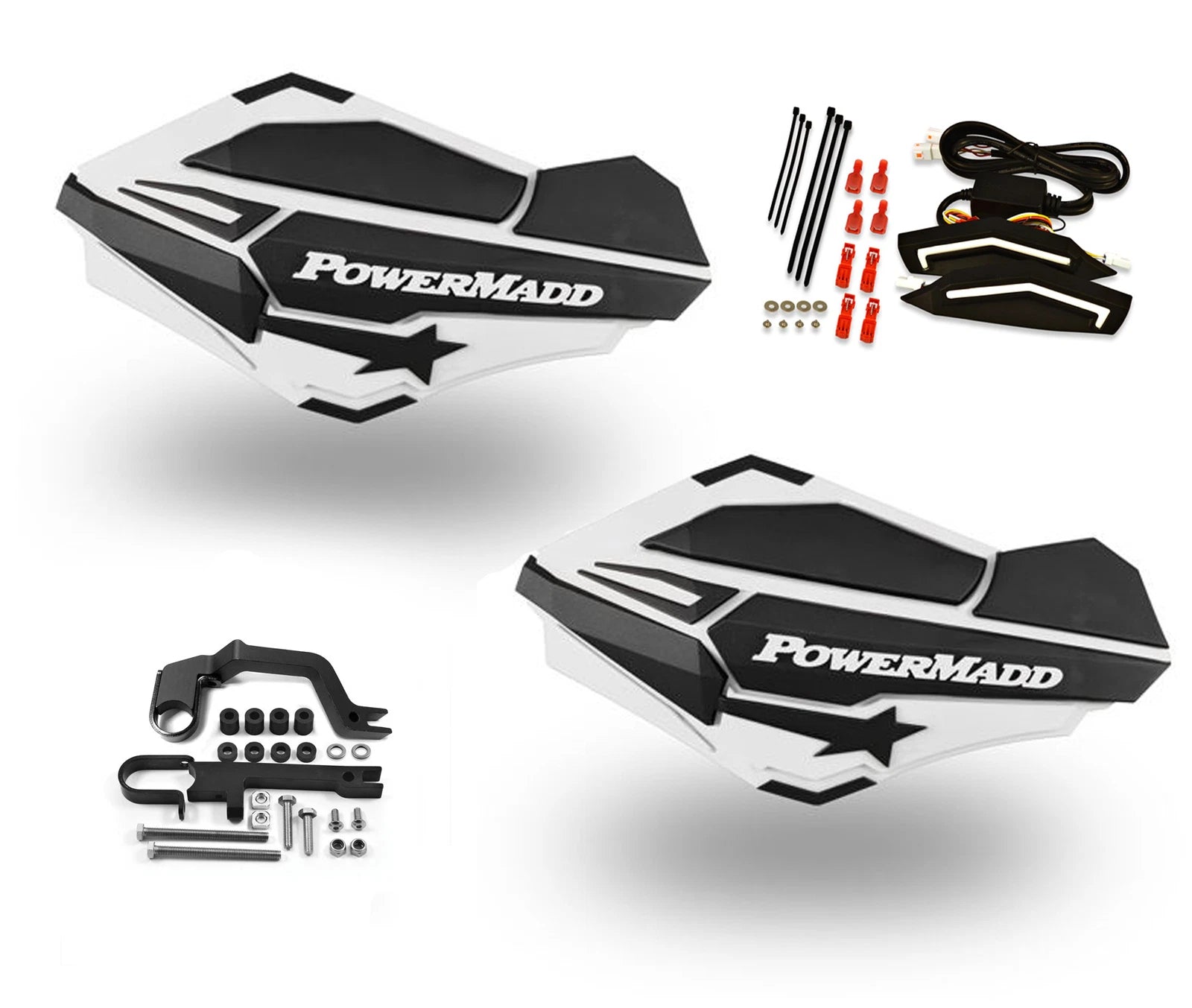 Powermadd Sentinel LED Turn Signal Handguards for Snowmobile (Stealth)