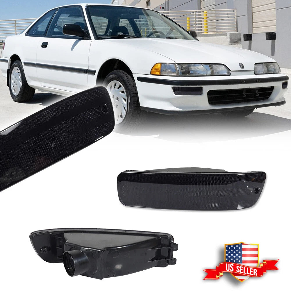 Smoke Front Bumper Turn Signal Lights for Acura Integra (1992–1993)