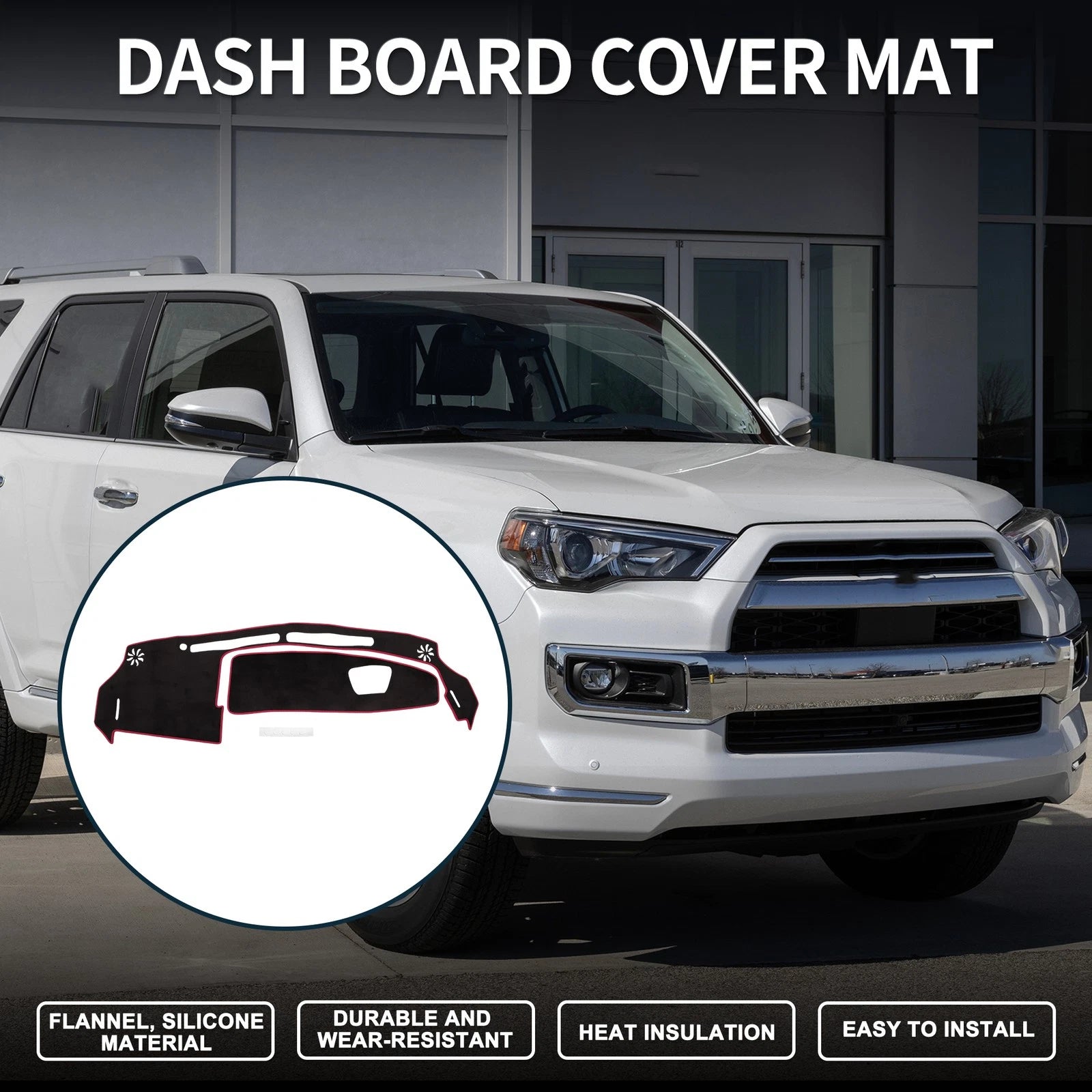 Set of 2 Dashboard Dash Cover Mats for Suzuki WagonR MH35S/55S Black Red