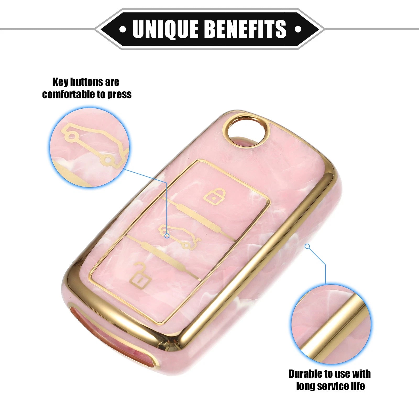 3 Button Remote Key Fob Cover Shell for Volkswagen Jetta, Passat (2011–2020)