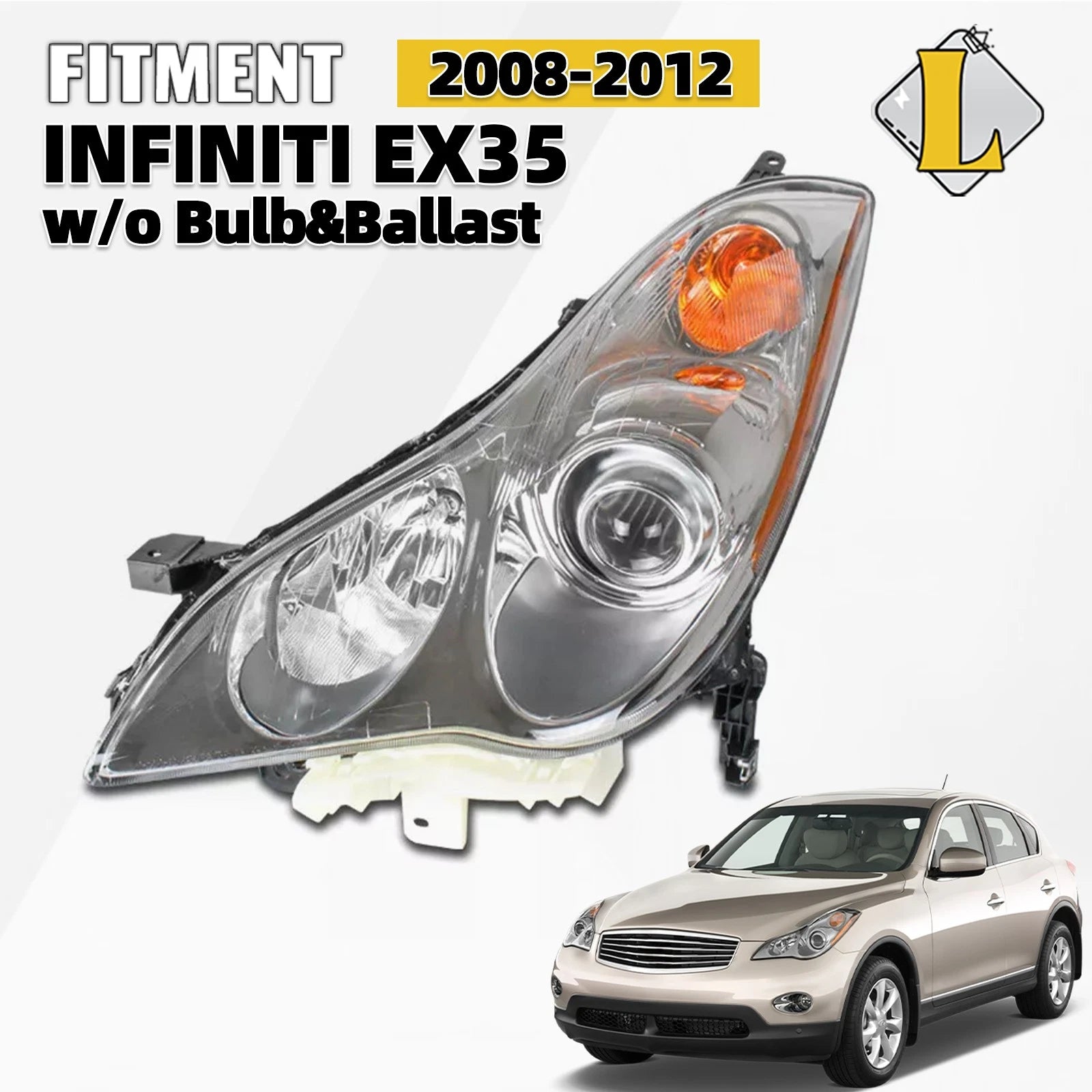 HID Headlight for Infiniti EX35 (2008–2012), EX37 (2013), QX50 (2015–2017) w/AFS Left Driver