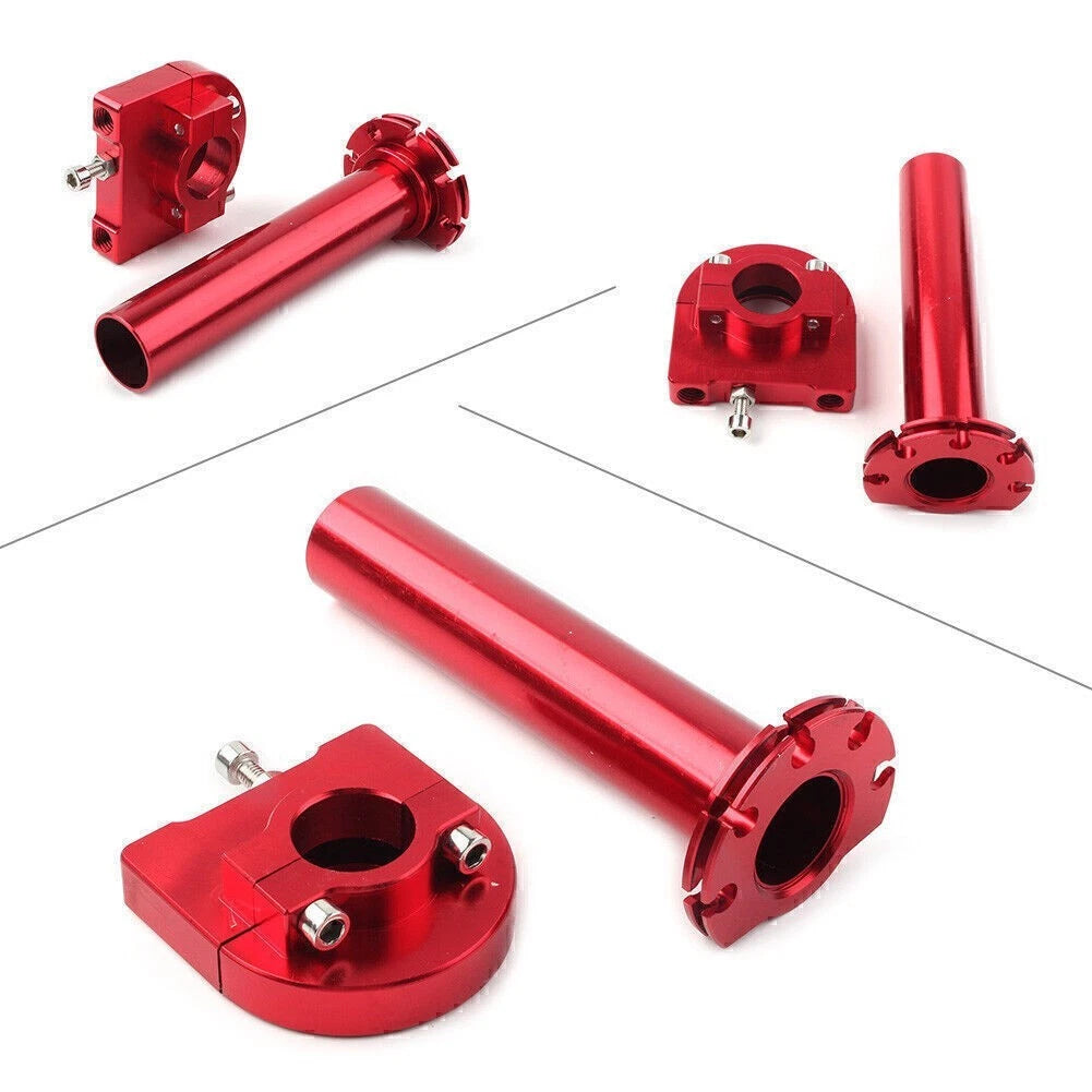 7/8" Turn Twist Throttle Handle Bar Throttle Tube Red for Motorcycle (Universal)