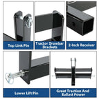 3 Point 2" Receiver Hitch Drawbar with Suitcase Weight Bracket for CAT 1 Tractors