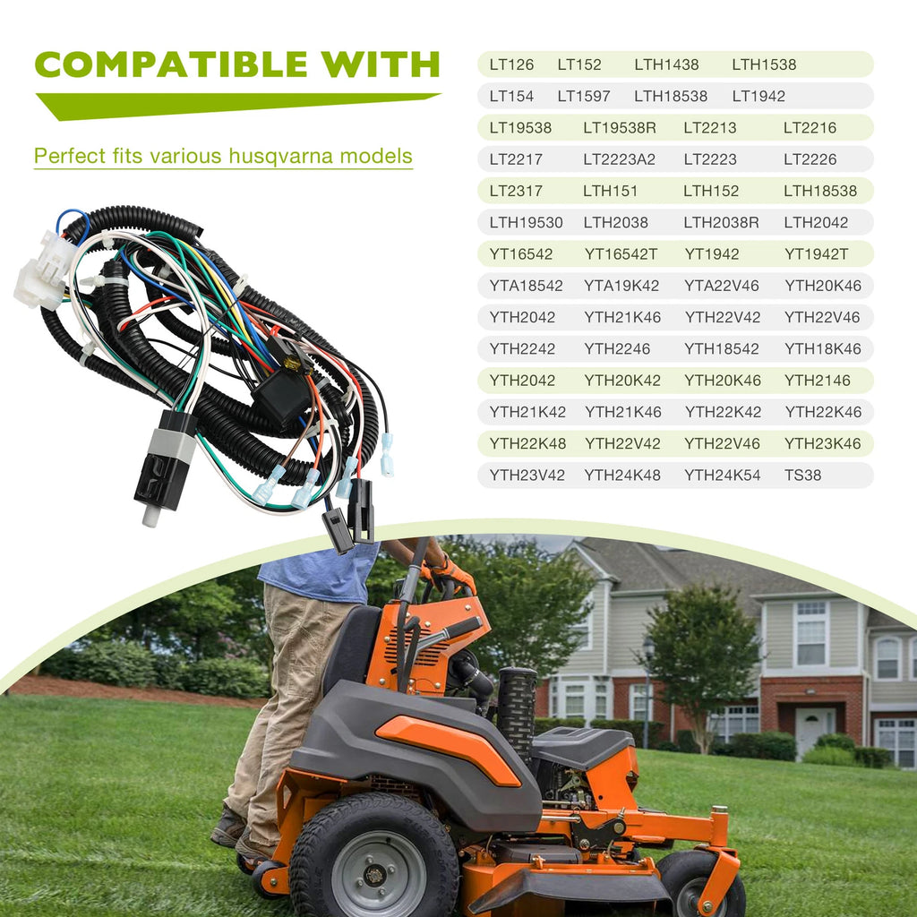 Wire Harness for Husqvarna Jonsered LT126 LT152 LT154 (2010-2023)