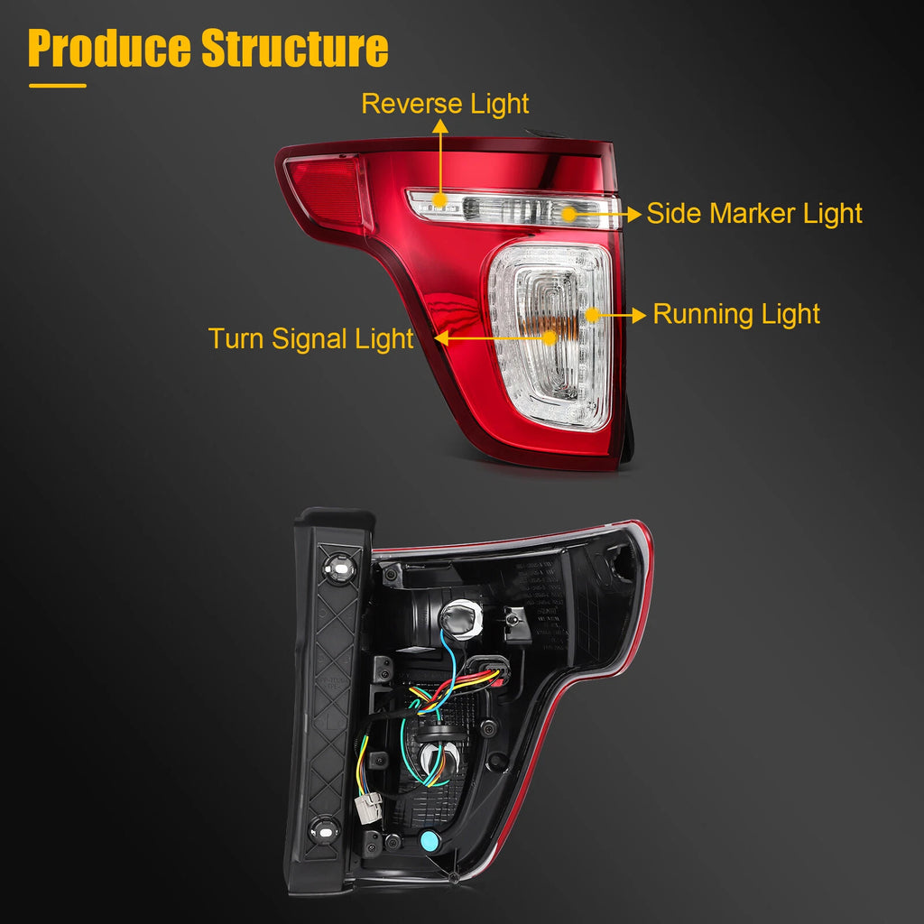 LED Tail Light Assembly for Ford Explorer (2011–2015) Left Driver Side