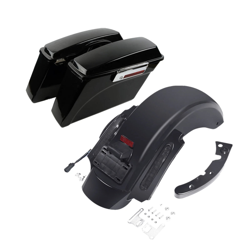 Hard Saddlebags & LED Rear Fender for Harley Touring Street Road Glide (2009–2013)