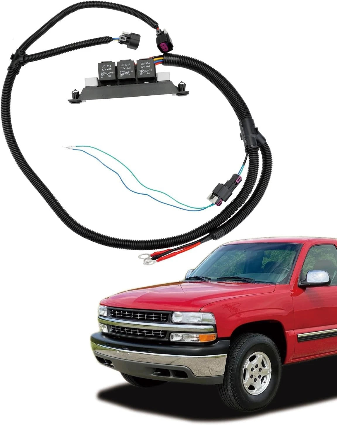 Dual Speed Electric Fan Wiring Harness for Chevy Silverado Sierra (1999–2007)
