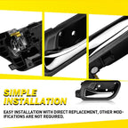 Set of 2 Front Headlight Lamp Bezel Trim for Dodge Challenger (2008–2014) Black