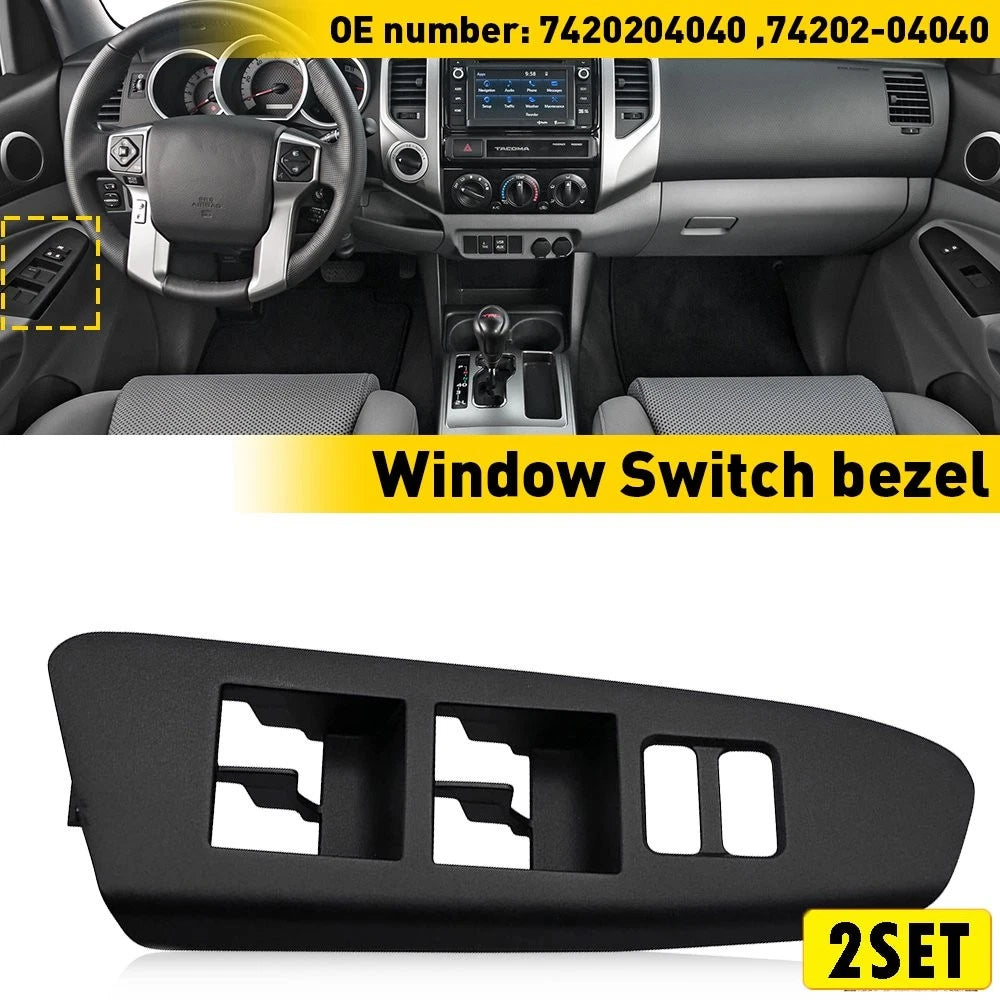 Set of 2 Power Window Switch Bezels for Toyota Tacoma (2004–2013)