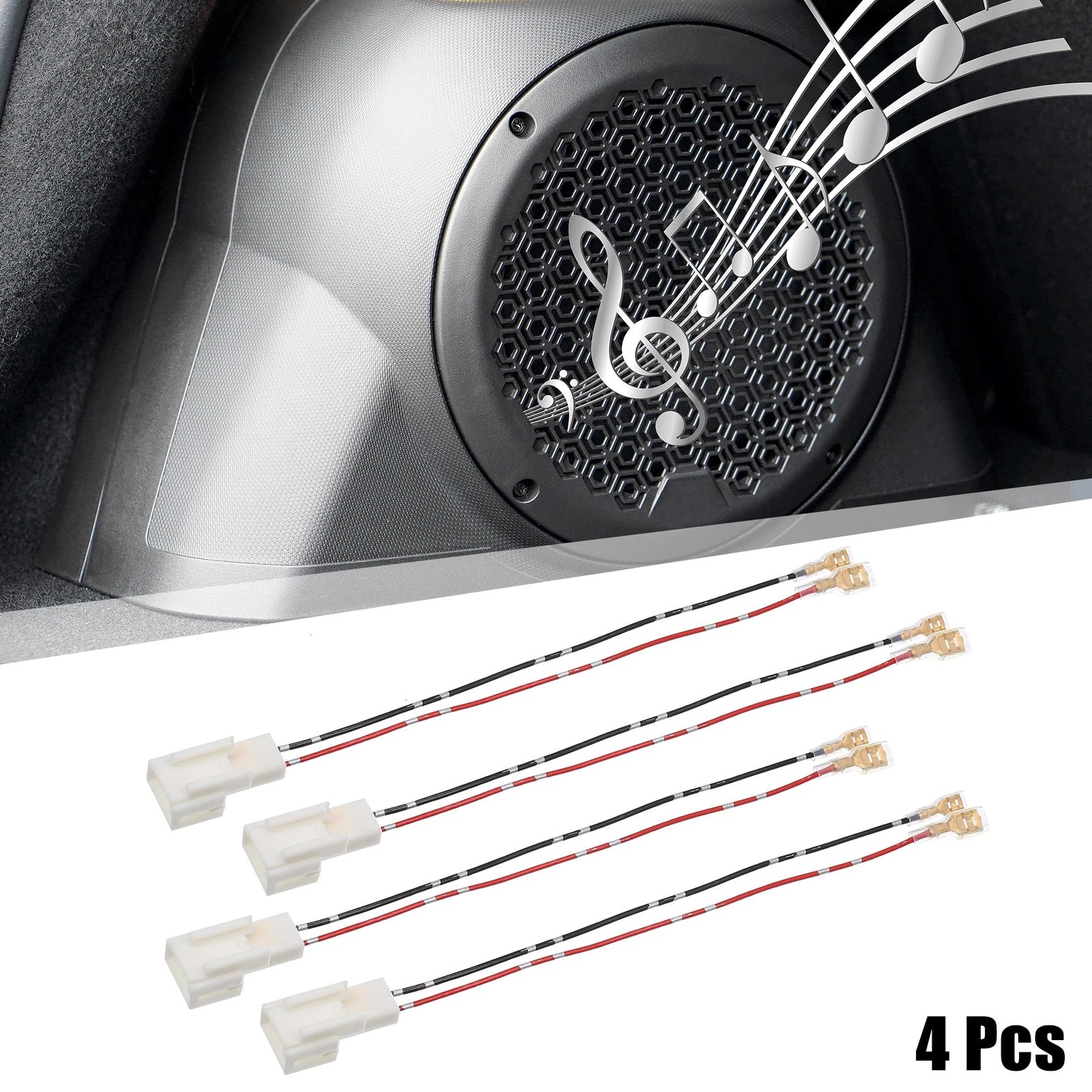 Set of 4 Car Speaker Connector Wire Harness Adapter for Toyota 