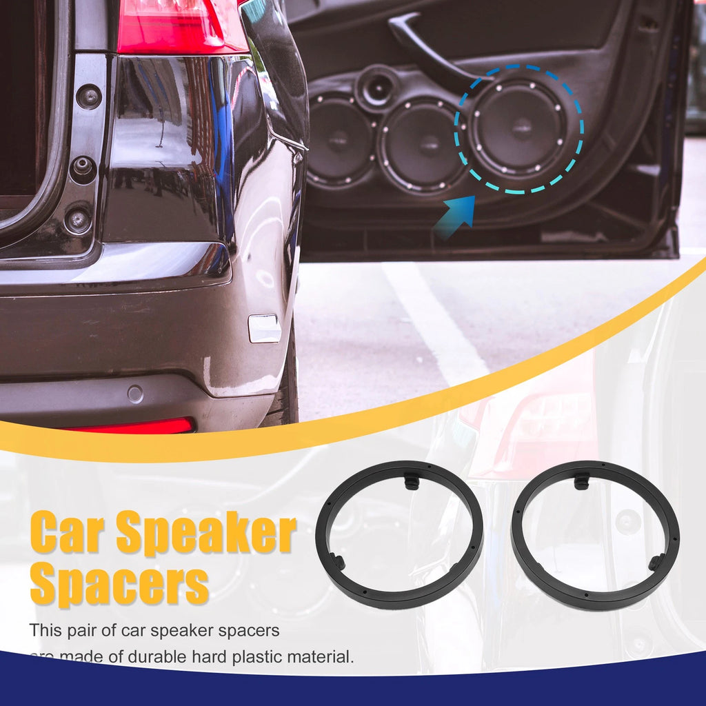 Set of 2 Black 6.5" Speaker Spacer Adaptor Rings for Mitsubishi