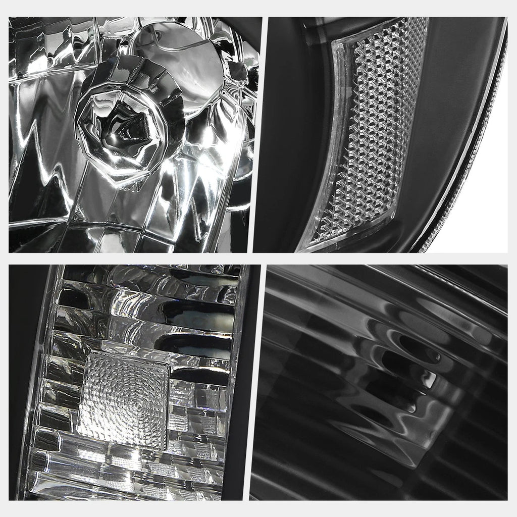 Headlight Lamps for Toyota Tacoma (2005–2011) Black Housing Clear Corner