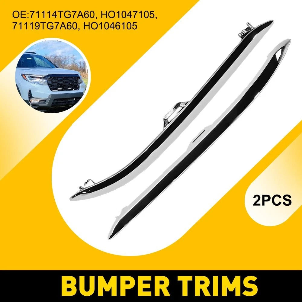 Set of 2 Chrome Bumper Trims for Honda Pilot (2019–2022)