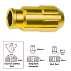 20Pc M12X1.25 Gold JDM Open End Bulge Spline Wheel Lug Nuts + Lock Key