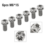 6pcs M6x15mm Titanium Torx Head Flange Screws for Motor Bike/Bicycle