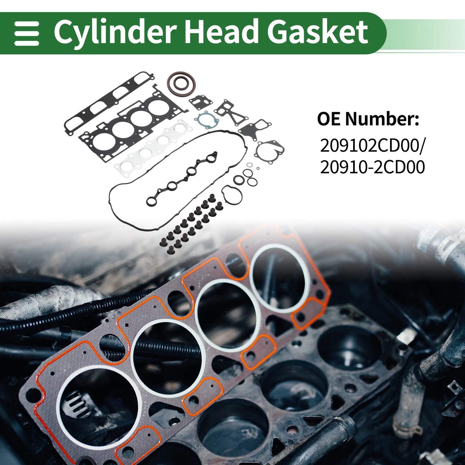 Set of 1 Cylinder Head Gasket for Hyundai Santa Fe Sport (2013–2019) No.209102CD00