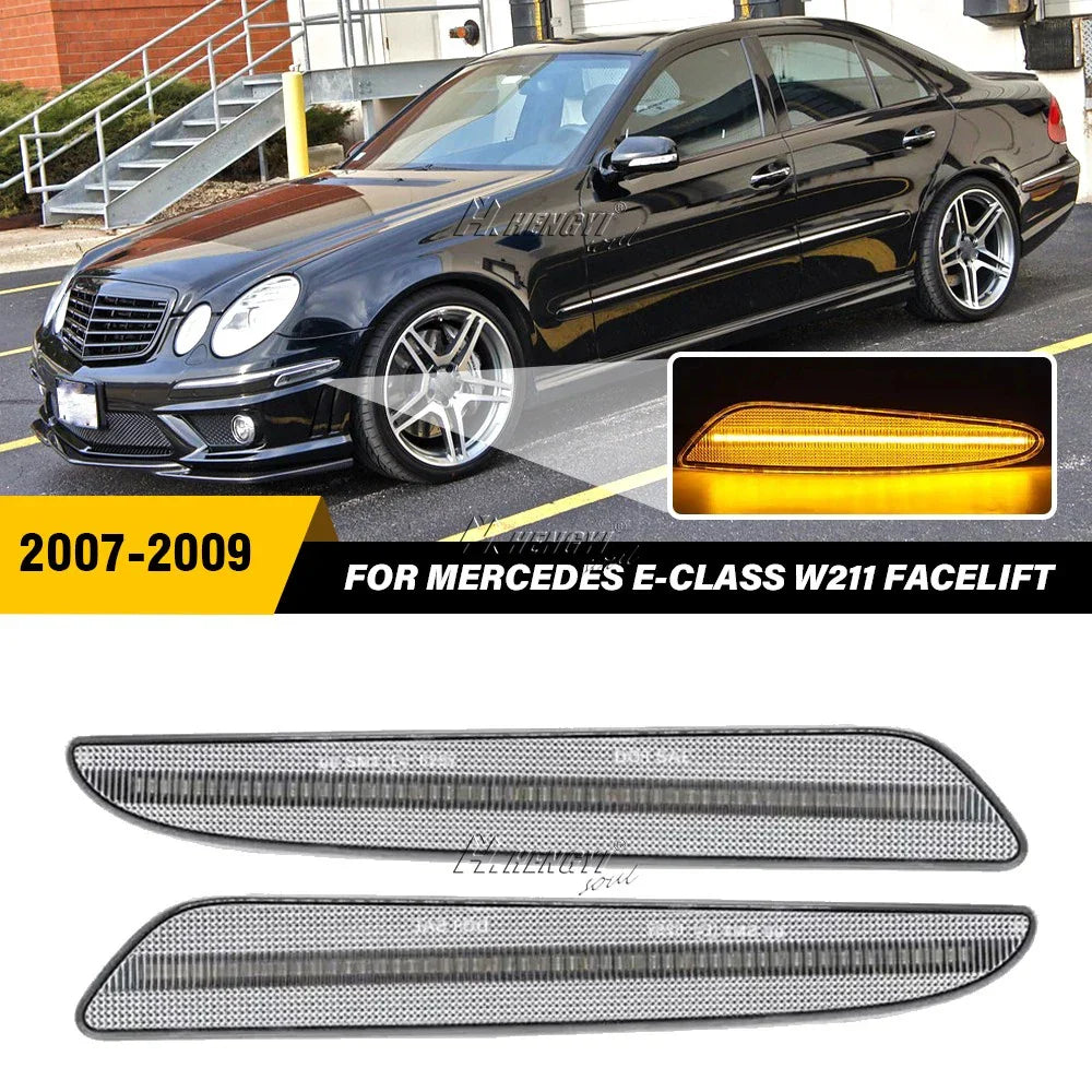 Side Marker Light /  / Clear LED Amber for Mercedes Benz E-Class (2007–2009)