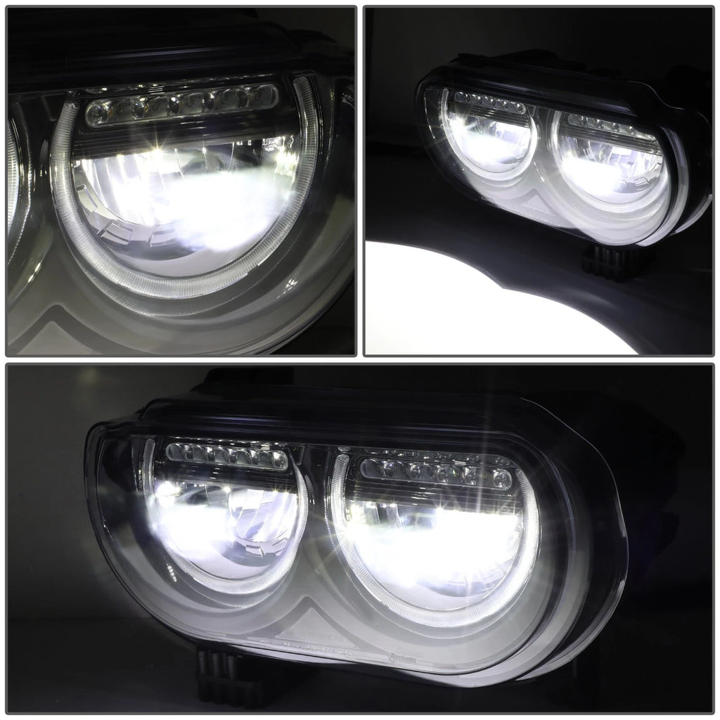 LED DRL Sequential Turn Signal Headlight Lamps for Dodge Challenger (2008–2014)