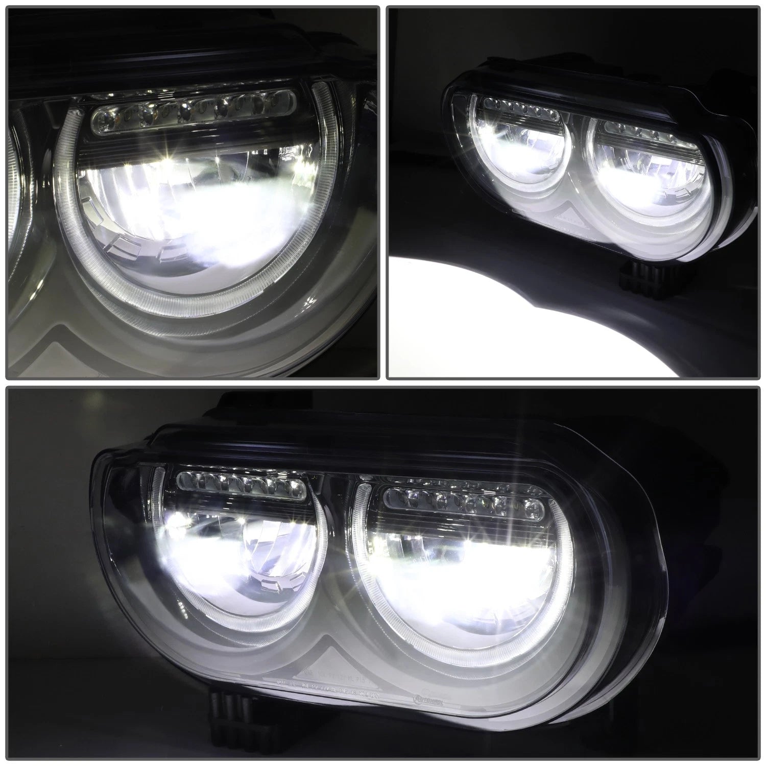 LED DRL Sequential Turn Signal Headlight Lamps for Dodge Challenger (2008–2014)