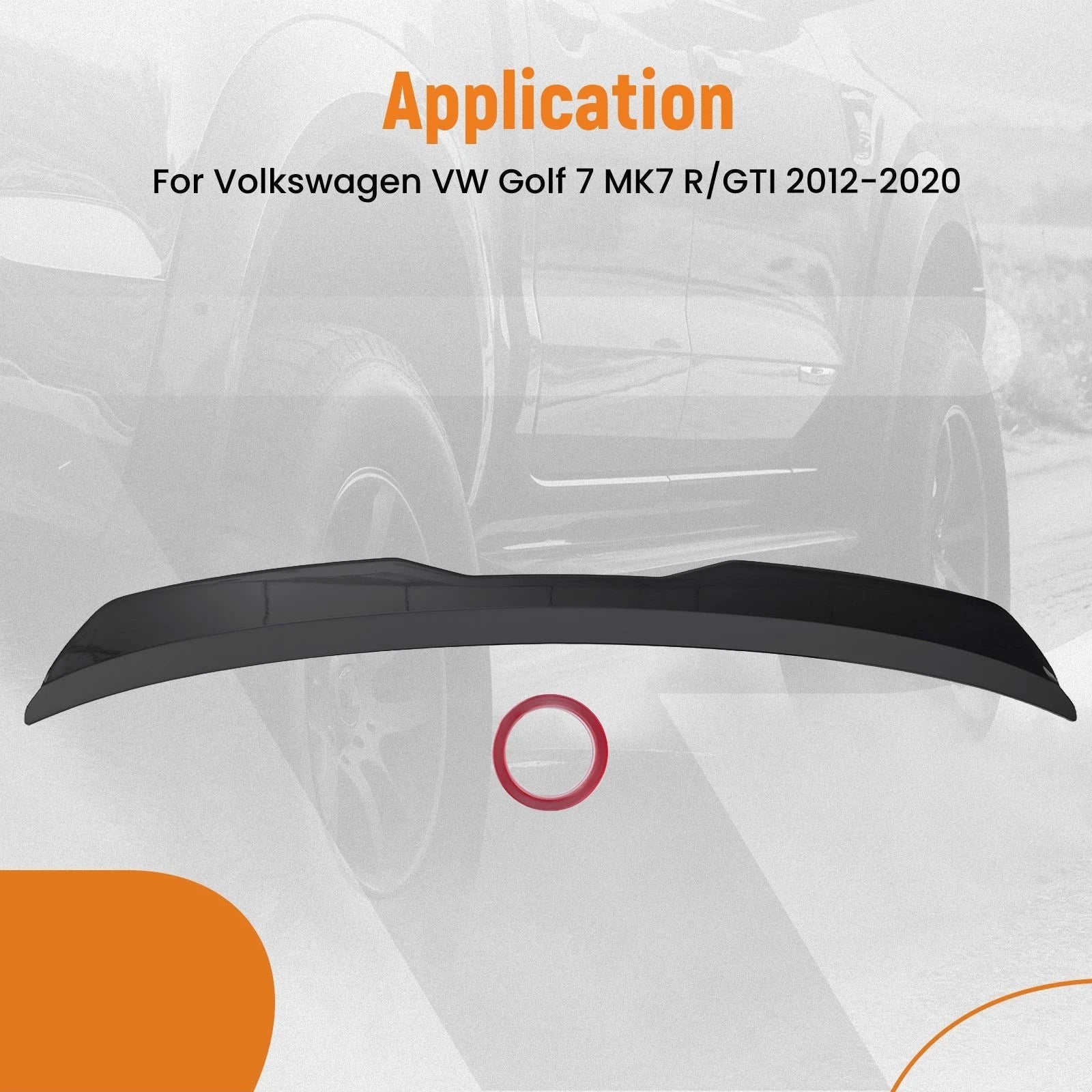 Trunk Lip Spoiler for Volkswagen Golf 7 MK7 R GTI (2012–2020) ABS Black