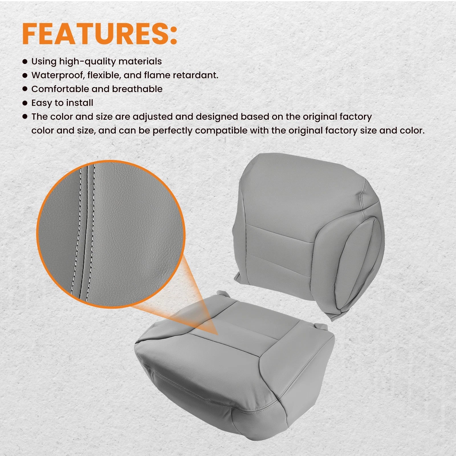 Leather Seat Cover for Chevy GMC Silverado Sierra Suburban (1995–1999)
