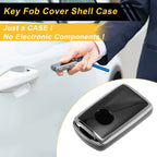 TPU Silicone Car Key Case for Mazda 2/3/5/6 (4 Buttons) - Black/Silver Edge