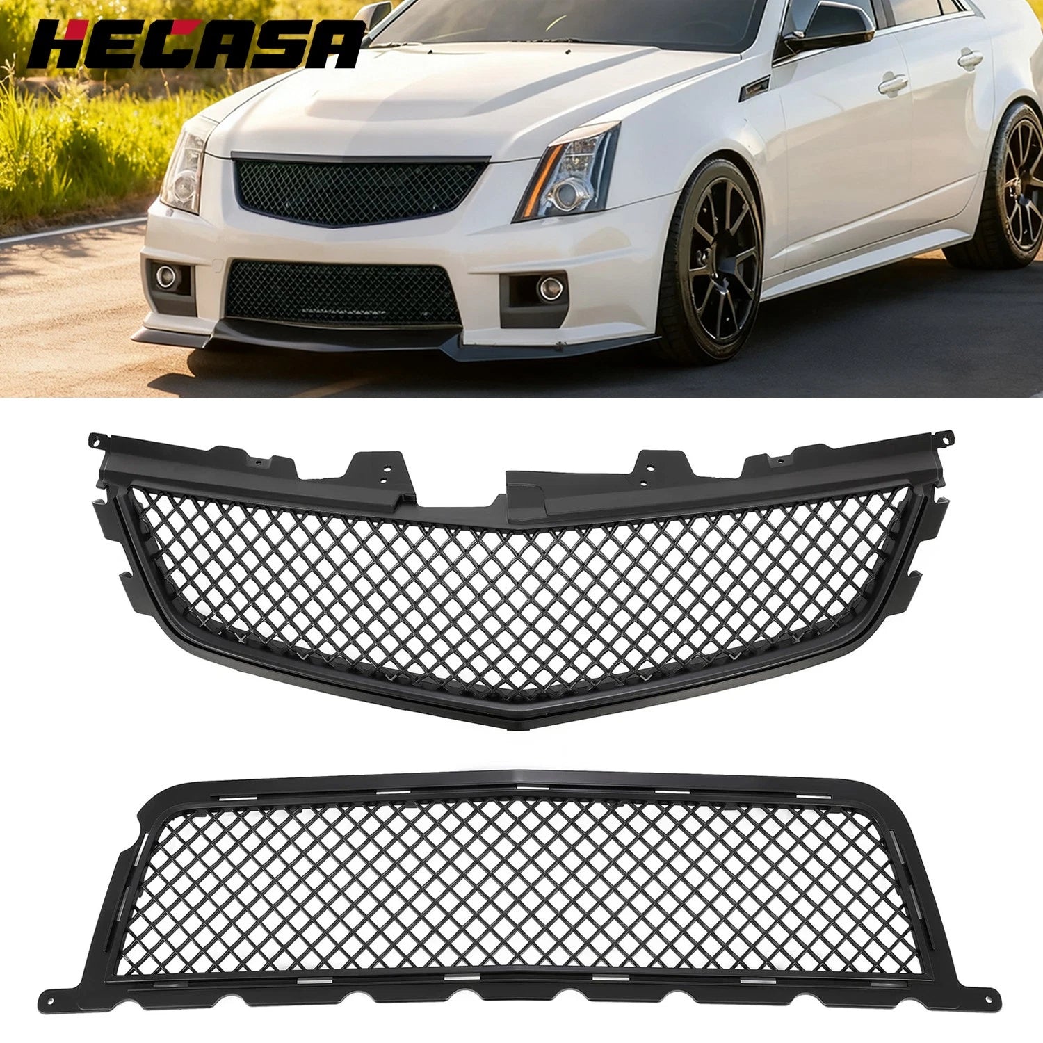 Front Upper Lower Grille Combo for Cadillac CTS-V (2008–2014) 23345018