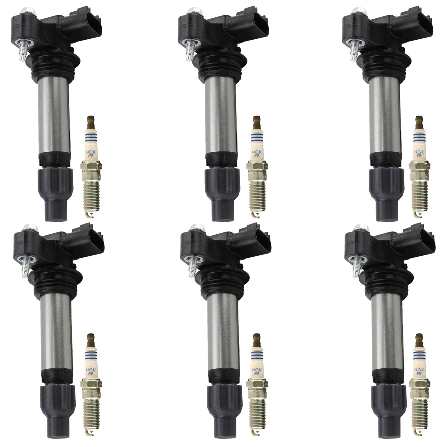 Set of 6 Ignition Coils & NGK Platinum Spark Plugs for Acadia Aura Impala (2007–2016)