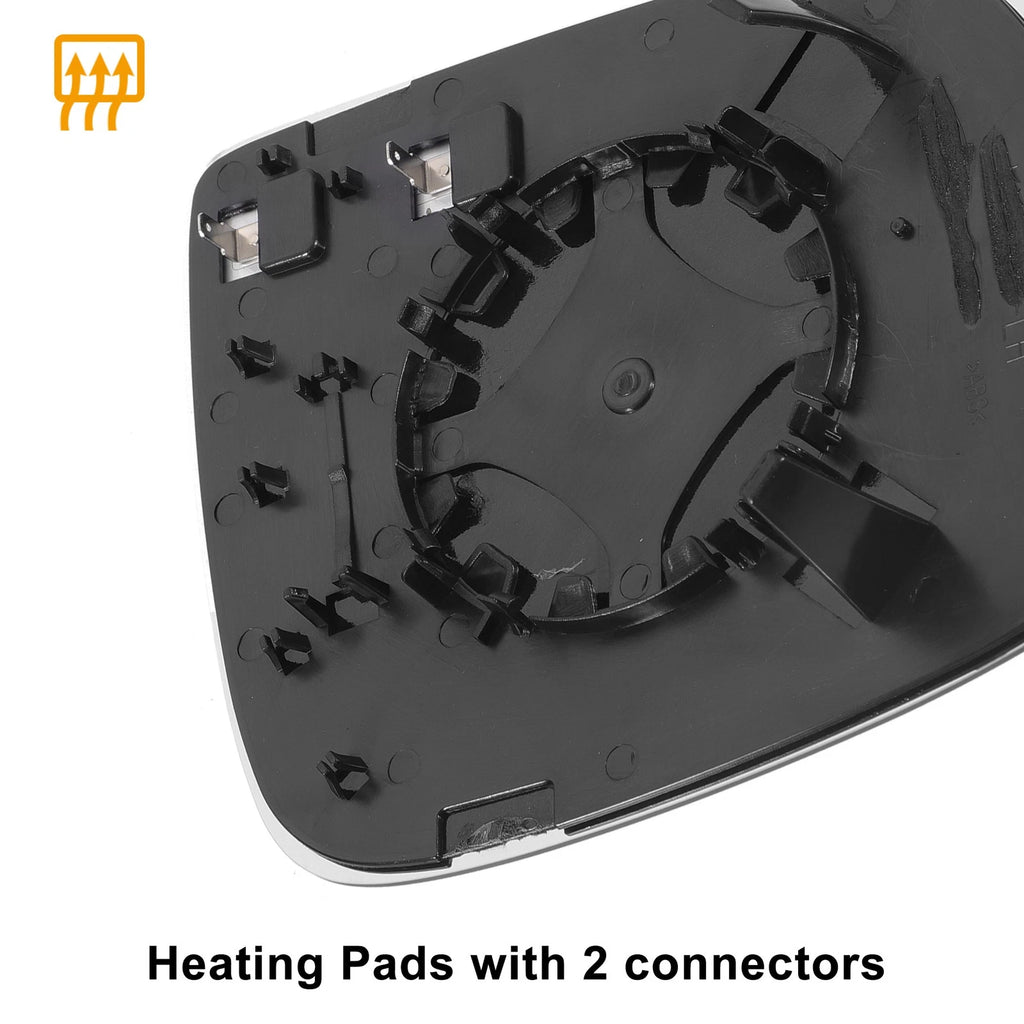Left Side Heated White Mirror Glass for Audi Q5 (2008–2016)