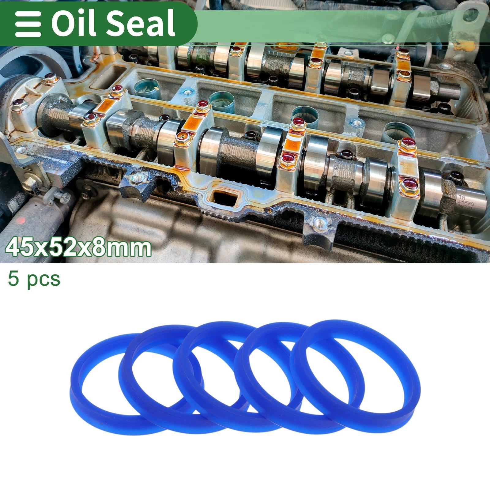 Set of 5 Oil Seal Rotary Shaft Seal 45x52x8mm for Various Models 