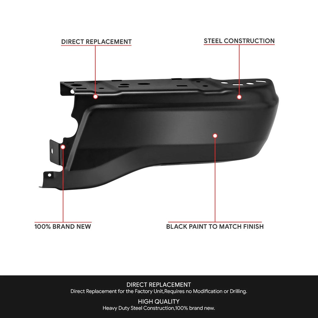 Right Rear Bumper End Caps for Ford Ranger (2019–2023) - Black, No Sensor Holes