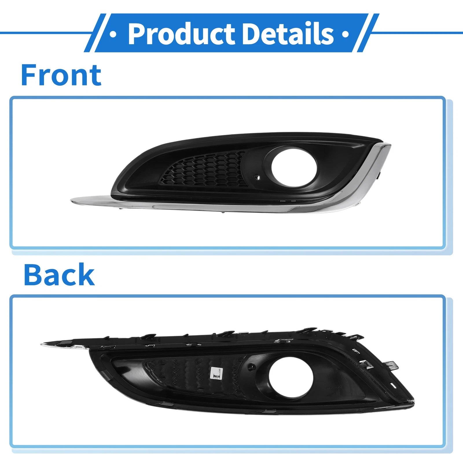 1 Pc Fog Light Grill for Buick Regal (2014–2017) No. 23144351/23144353