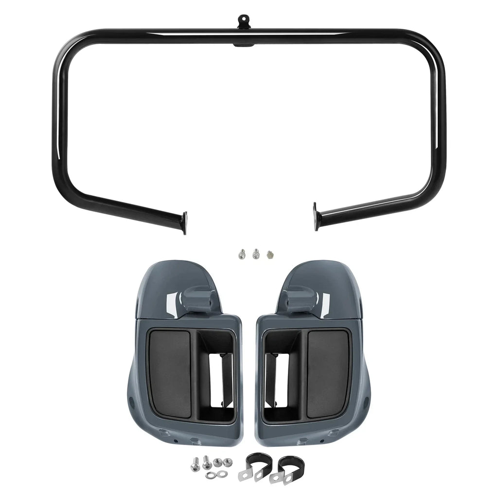 Lower Vented Fairings for Harley Touring 2014-2023 Gunship Gray