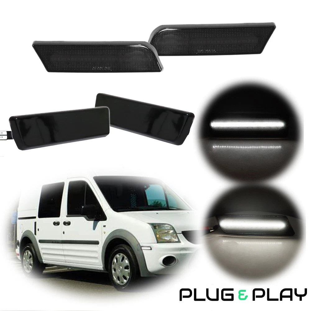 4X White LED Side Marker Lights for Ford Transit Connect (2010–2013)