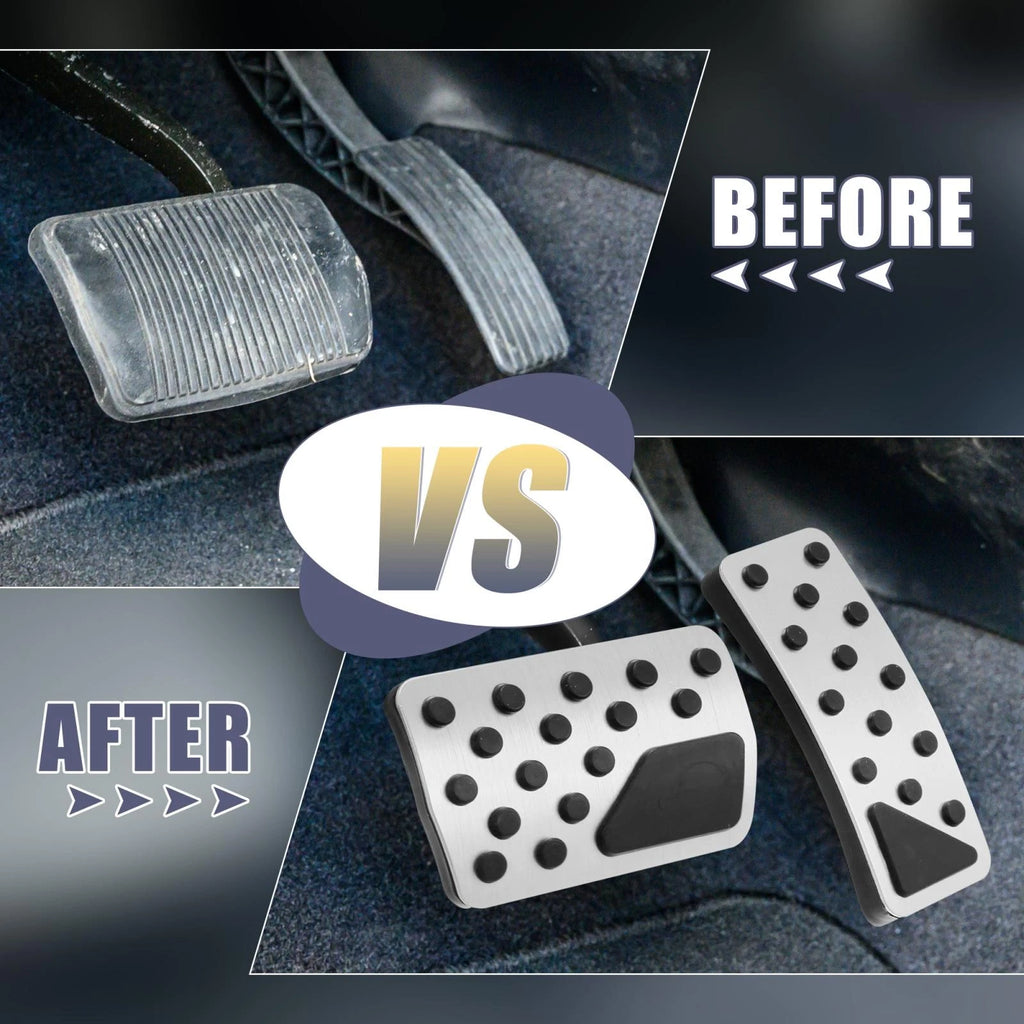 Set of 2 Brake Pedal Pad Gas Accelerator Covers for Jeep (2011–2012) Silver Tone