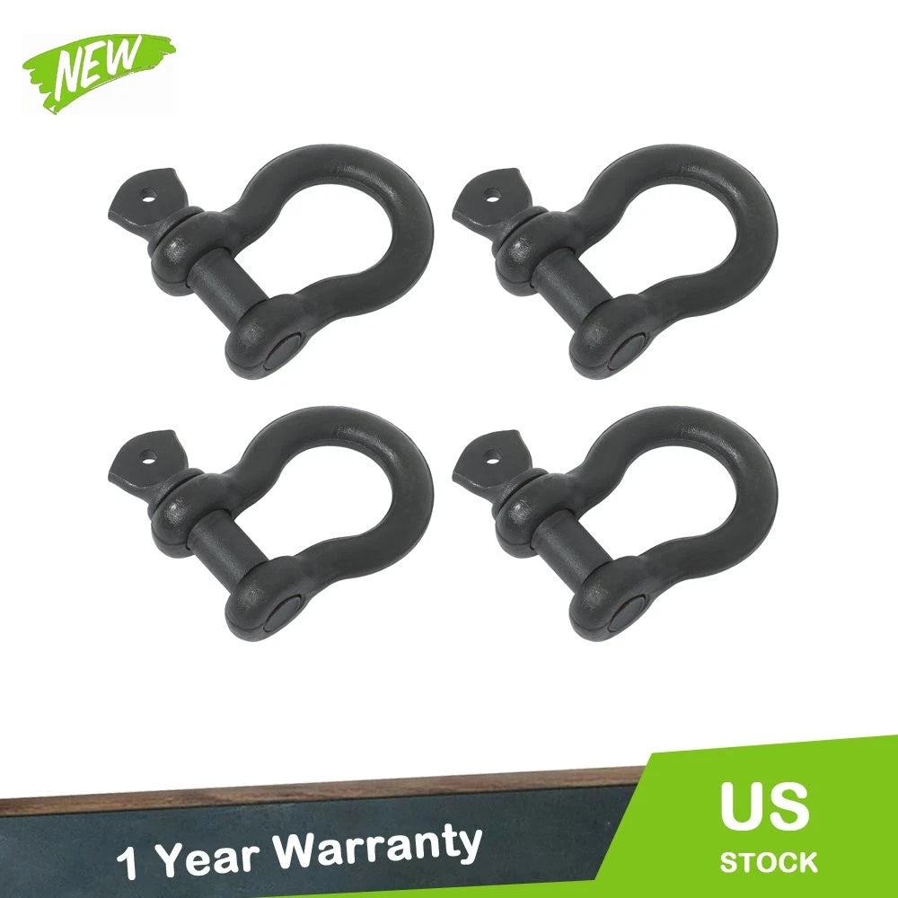 Set of 4 Bow-Shaped D-Ring Shackles for Off-Road Vehicles (YYYY–YYYY)
