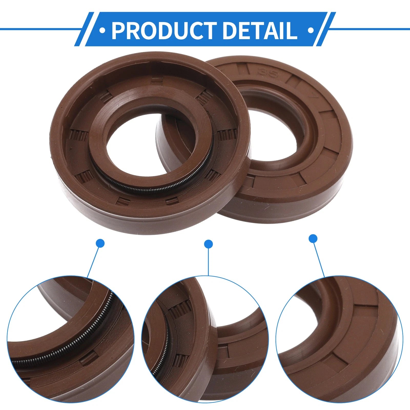Set of 2 Oil Seal Rotary Shaft Seal FKM Rubber 17x35x7mm