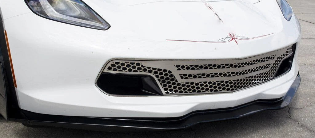 3pc Polished Stainless Grille Overlay for 2014-2019 Chevy Corvette GS Z06