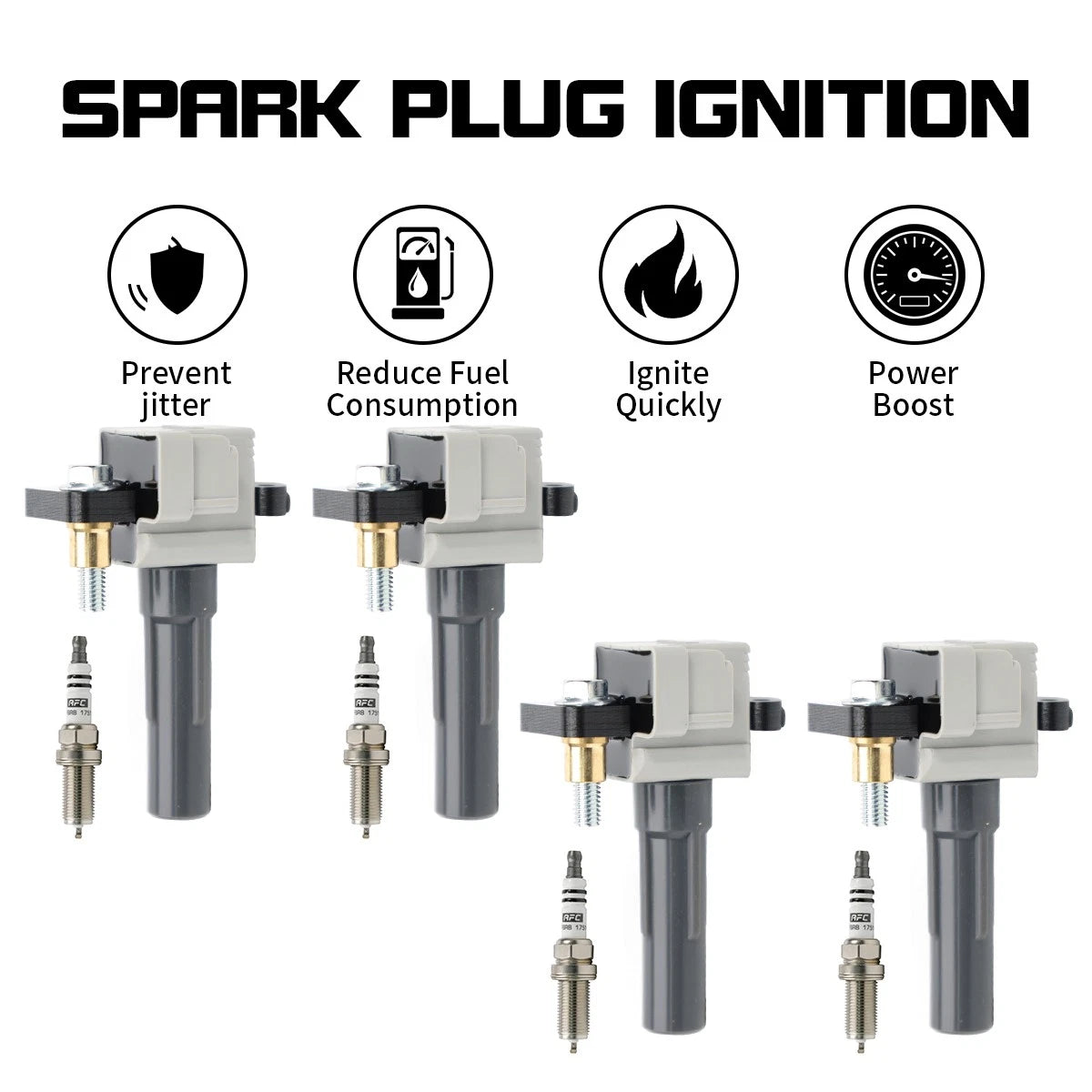 4X Ignition Coil & Spark Plug for Subaru Impreza (2004–2010) Legacy (2005–2009) 2.5L H4