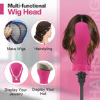 23 Inch Canvas Mannequin Head with Stand for DIY Wig Making Display