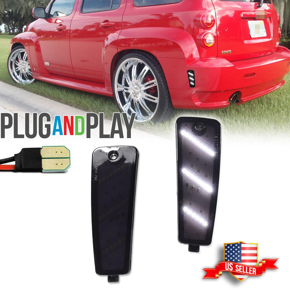 2X Smoked White LED Rear Bumper Side Marker Lights for Chevrolet HHR (2006–2011)