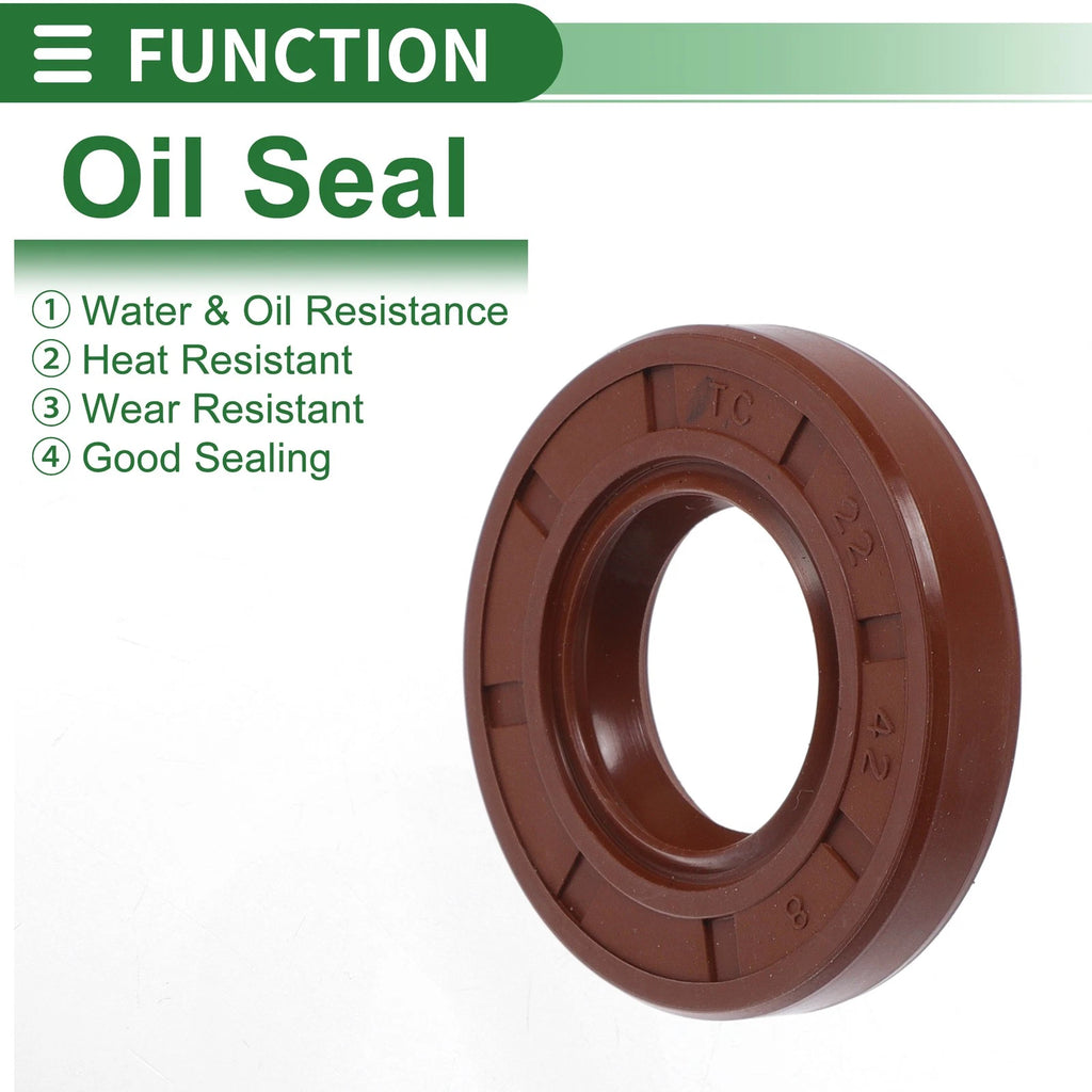 Set of 5 Oil Seal Rotary Shaft Seal FKM Rubber 22x42x8mm